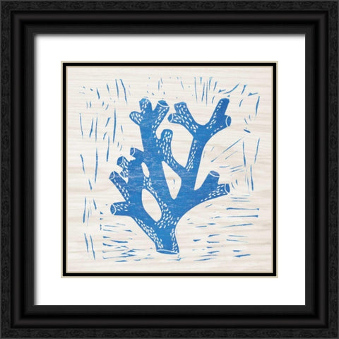 Sea Creature Coral Blue Black Ornate Wood Framed Art Print with Double Matting by Prahl, Courtney