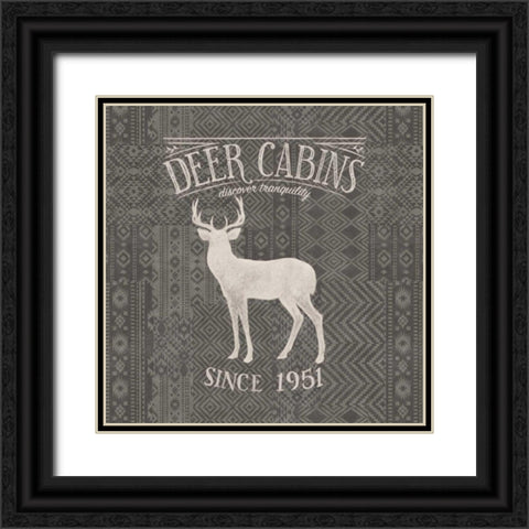Soft Lodge III Dark Black Ornate Wood Framed Art Print with Double Matting by Penner, Janelle