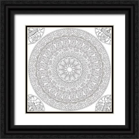 Color My World Mandala Square Black Ornate Wood Framed Art Print with Double Matting by Daphne, Brissonnet