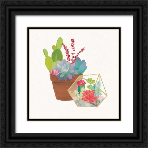 Succulent Garden II Black Ornate Wood Framed Art Print with Double Matting by Wild Apple Portfolio