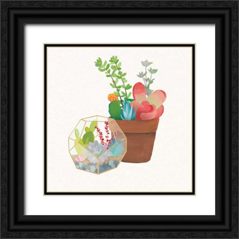 Succulent Garden III Black Ornate Wood Framed Art Print with Double Matting by Wild Apple Portfolio