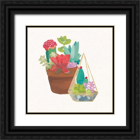 Succulent Garden IV Black Ornate Wood Framed Art Print with Double Matting by Wild Apple Portfolio