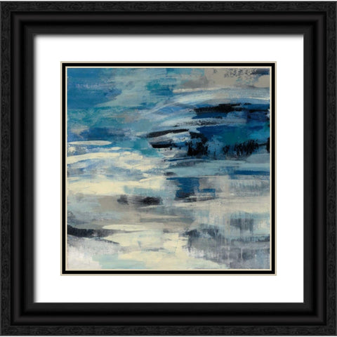 Indigo Wave Black Ornate Wood Framed Art Print with Double Matting by Vassileva, Silvia