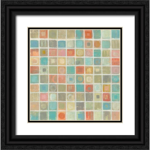 Sea Glass Mosaic Black Ornate Wood Framed Art Print with Double Matting by Vassileva, Silvia