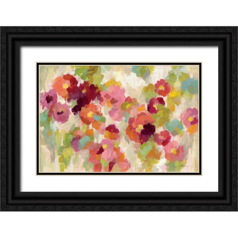Coral and Emerald Garden I Black Ornate Wood Framed Art Print with Double Matting by Vassileva, Silvia