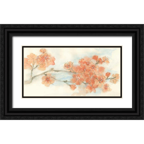 Peach Blossom I Black Ornate Wood Framed Art Print with Double Matting by Paschke, Chris