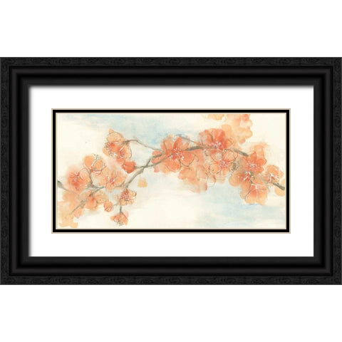 Peach Blossom II Black Ornate Wood Framed Art Print with Double Matting by Paschke, Chris