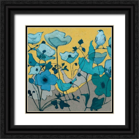 Birdy Birdy Black Ornate Wood Framed Art Print with Double Matting by Novak, Shirley