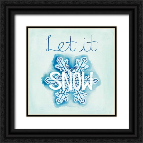 Snowflake Sayings I Black Ornate Wood Framed Art Print with Double Matting by DeNeige, Elyse