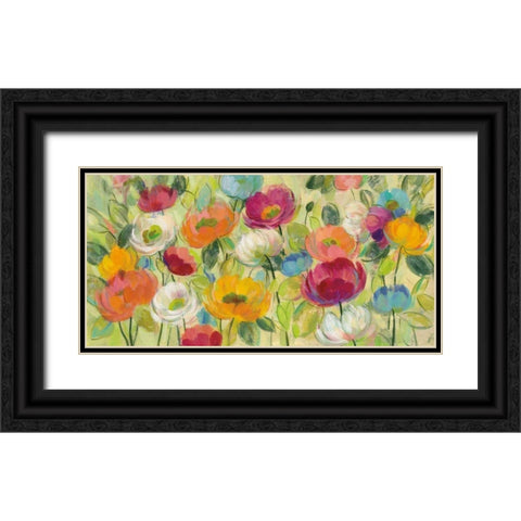 Chartreuse Garden Black Ornate Wood Framed Art Print with Double Matting by Vassileva, Silvia