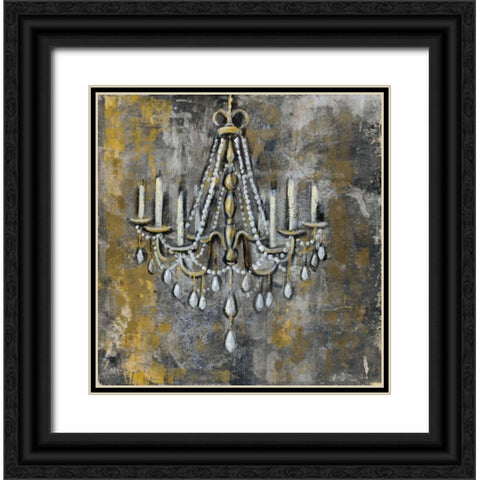 Vintage Chandelier II Black Ornate Wood Framed Art Print with Double Matting by Vassileva, Silvia