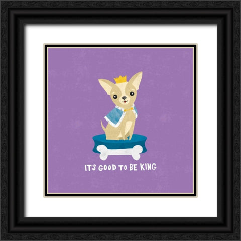 Good Dogs Chihuahua Bright Black Ornate Wood Framed Art Print with Double Matting by Hershey, Moira