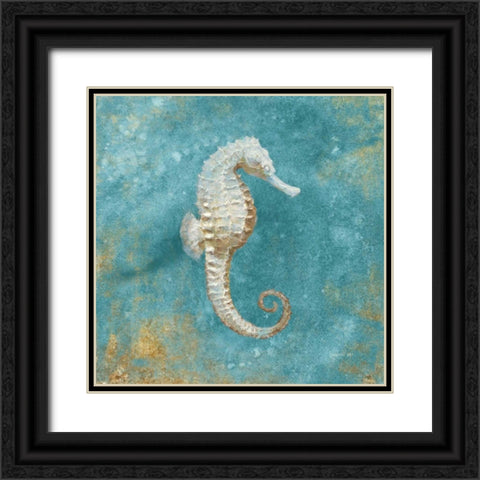 Treasures from the Sea I Aqua  Black Ornate Wood Framed Art Print with Double Matting by Nai, Danhui