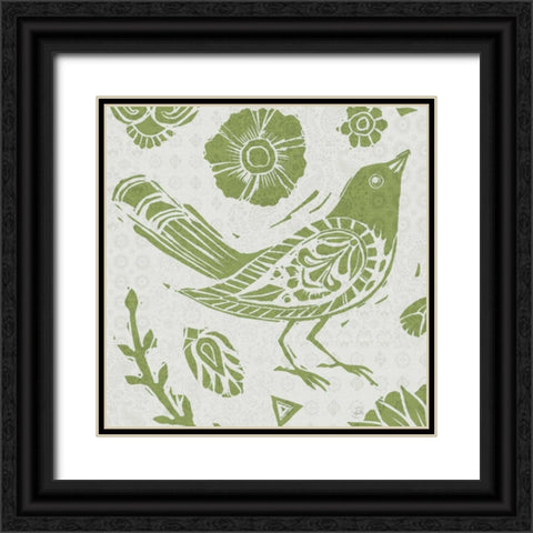 Nordic Woodcut VII Master Black Ornate Wood Framed Art Print with Double Matting by Daphne, Brissonnet