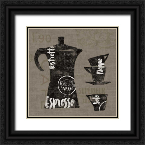 Linen Coffee I Black Ornate Wood Framed Art Print with Double Matting by Schlabach, Sue