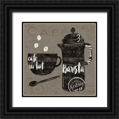 Linen Coffee II Black Ornate Wood Framed Art Print with Double Matting by Schlabach, Sue