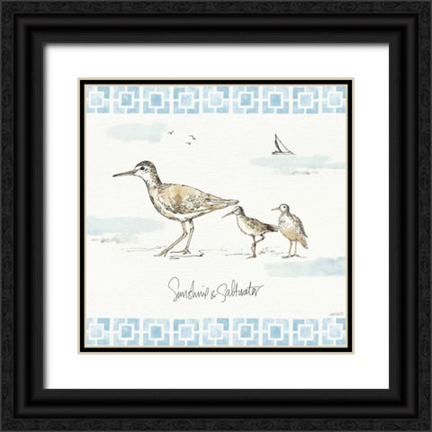 Sandpiper Sea II Black Ornate Wood Framed Art Print with Double Matting by Tavoletti, Anne