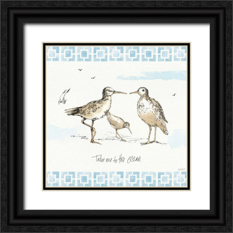 Sandpiper Sea III Black Ornate Wood Framed Art Print with Double Matting by Tavoletti, Anne