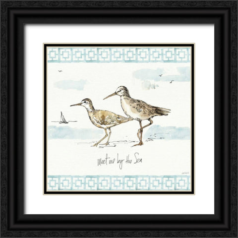 Sandpiper Sea IV Black Ornate Wood Framed Art Print with Double Matting by Tavoletti, Anne
