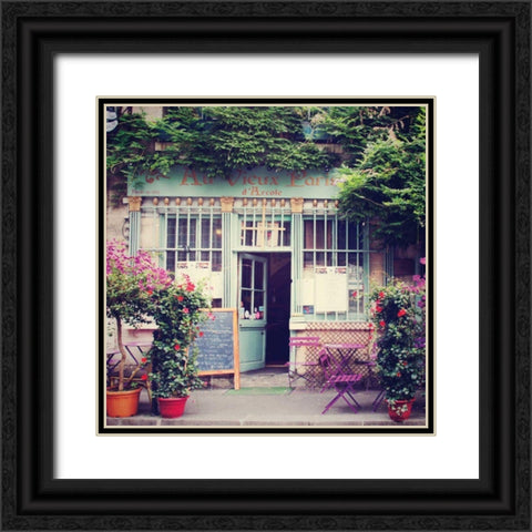 Au Vieux Paris Black Ornate Wood Framed Art Print with Double Matting by Marshall, Laura