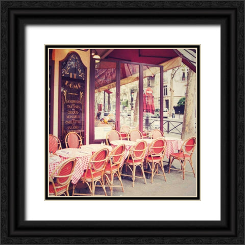 Cafe le DÃ´me Black Ornate Wood Framed Art Print with Double Matting by Marshall, Laura