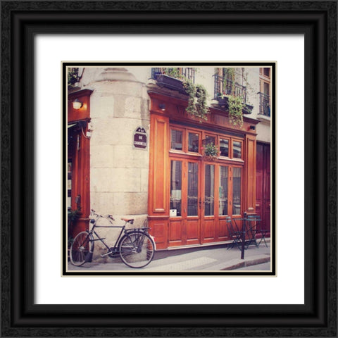 Rue Chanoinesse Black Ornate Wood Framed Art Print with Double Matting by Marshall, Laura