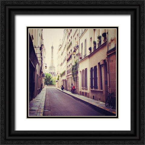 Tour Eiffel Black Ornate Wood Framed Art Print with Double Matting by Marshall, Laura