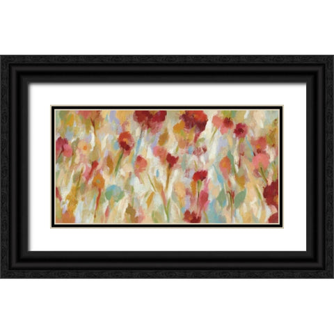 Breezy Floral I Black Ornate Wood Framed Art Print with Double Matting by Vassileva, Silvia