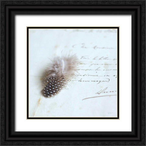 Plume Letters II Black Ornate Wood Framed Art Print with Double Matting by Schlabach, Sue