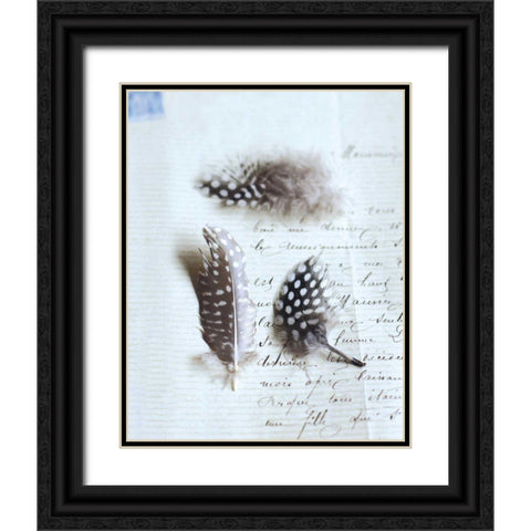 Plume Letters VI Black Ornate Wood Framed Art Print with Double Matting by Schlabach, Sue