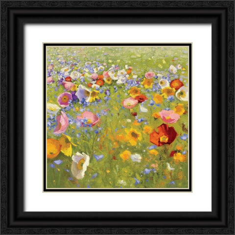 Champ de Fleur I  Black Ornate Wood Framed Art Print with Double Matting by Novak, Shirley