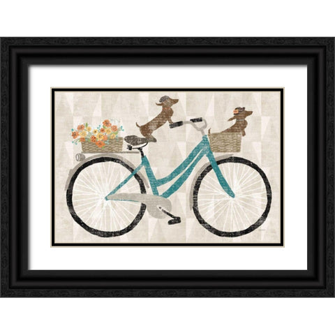 Doxie Ride v.I Black Ornate Wood Framed Art Print with Double Matting by Schlabach, Sue