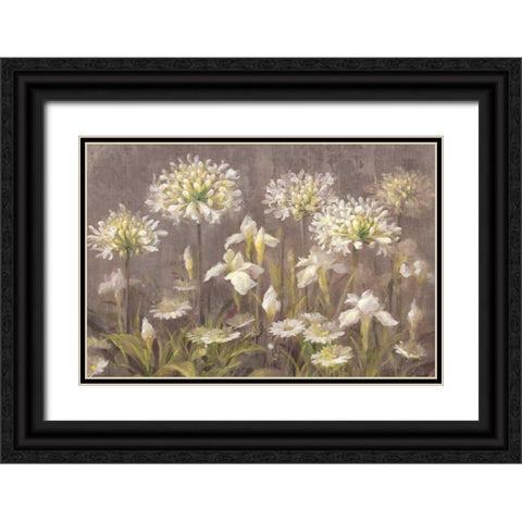 Spring Blossoms Neutral Black Ornate Wood Framed Art Print with Double Matting by Nai, Danhui