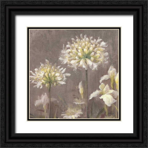 Spring Blossoms Neutral III Black Ornate Wood Framed Art Print with Double Matting by Nai, Danhui