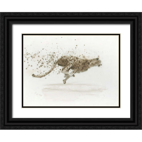 Cheetah v.2 Black Ornate Wood Framed Art Print with Double Matting by Wiens, James