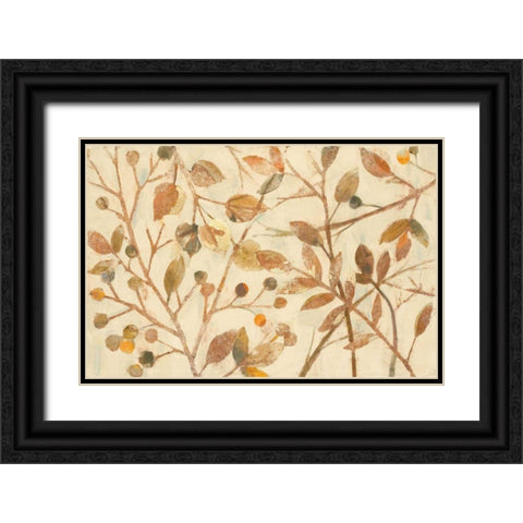 Shimmering I Neutral Black Ornate Wood Framed Art Print with Double Matting by Hristova, Albena