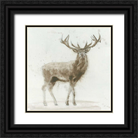 Stag v.2  Black Ornate Wood Framed Art Print with Double Matting by Wiens, James