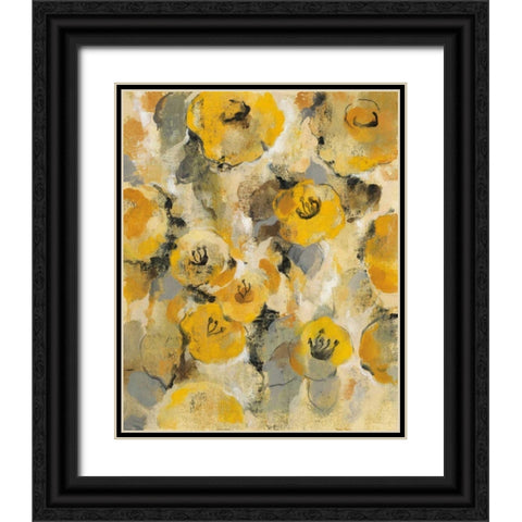 Yellow Floral II Black Ornate Wood Framed Art Print with Double Matting by Vassileva, Silvia