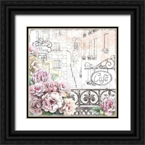 Paris Roses I Black Ornate Wood Framed Art Print with Double Matting by Grove, Beth