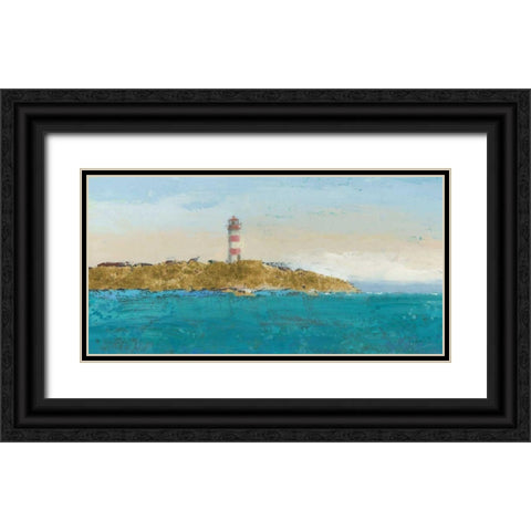 Lighthouse Seascape I v3 Crop Black Ornate Wood Framed Art Print with Double Matting by Wiens, James