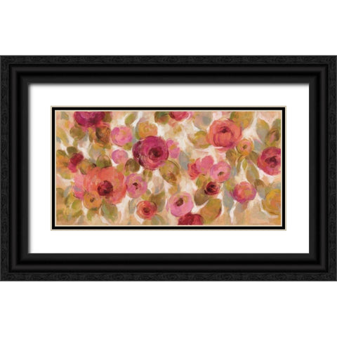 Glorious Pink Floral I Black Ornate Wood Framed Art Print with Double Matting by Vassileva, Silvia