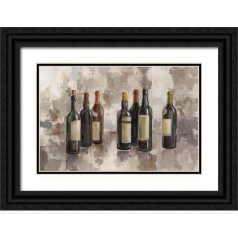 Vino Marsala no Words Gray Black Ornate Wood Framed Art Print with Double Matting by Vassileva, Silvia