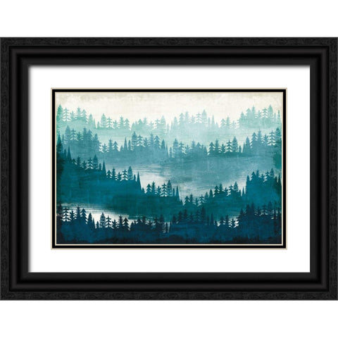 Mountainscape Blue Black Ornate Wood Framed Art Print with Double Matting by Mullan, Michael
