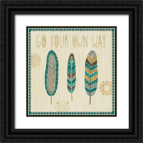 Cool Feathers III Black Ornate Wood Framed Art Print with Double Matting by Charron, Veronique