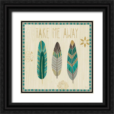 Cool Feathers IV Black Ornate Wood Framed Art Print with Double Matting by Charron, Veronique