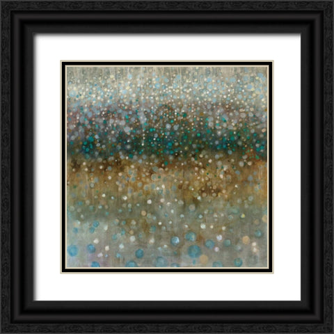 Abstract Rain Black Ornate Wood Framed Art Print with Double Matting by Nai, Danhui