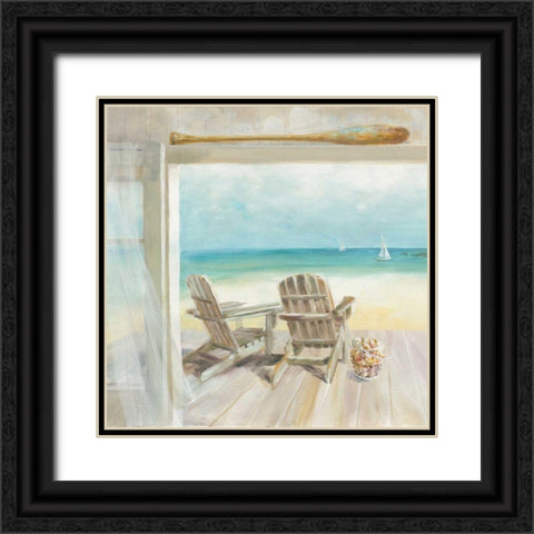 Seaside Morning Crop Black Ornate Wood Framed Art Print with Double Matting by Nai, Danhui