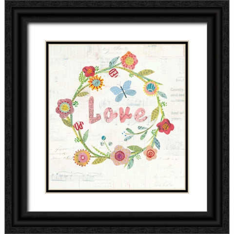 Wreath Inspiration I Black Ornate Wood Framed Art Print with Double Matting by Prahl, Courtney
