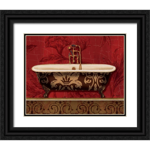 Royal Red Bath I Black Ornate Wood Framed Art Print with Double Matting by Audit, Lisa