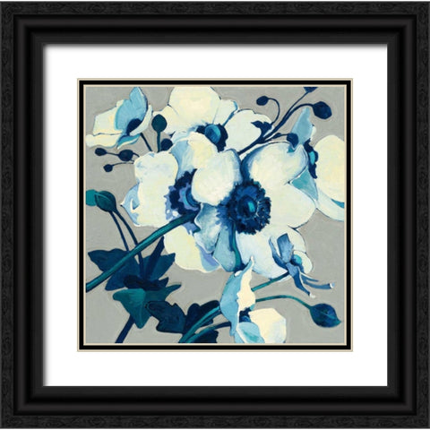 Anemones Japonaises II Black Ornate Wood Framed Art Print with Double Matting by Novak, Shirley